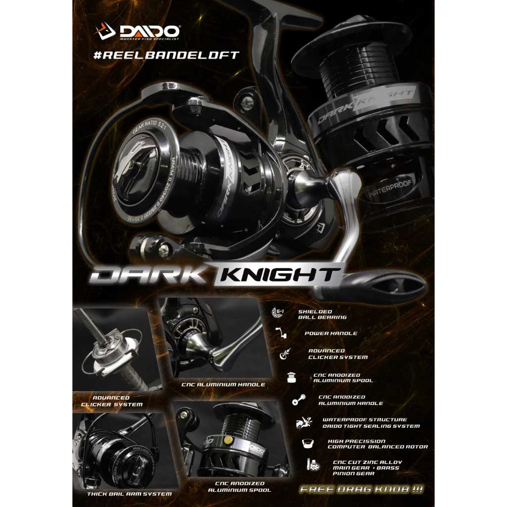 REEL SPINNING DAIDO DARK KNIGHT UKURAN 1000 2000 3000 4000 & 6000