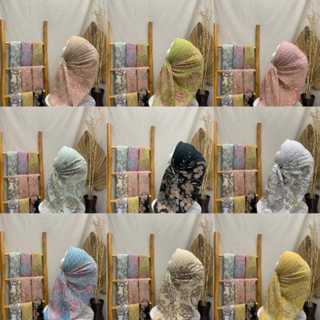 Voal Motif Premium / Hijab Segi Empat Voal Motif Premium Lasercut / Jilbab Voal Motif Premium Laser 