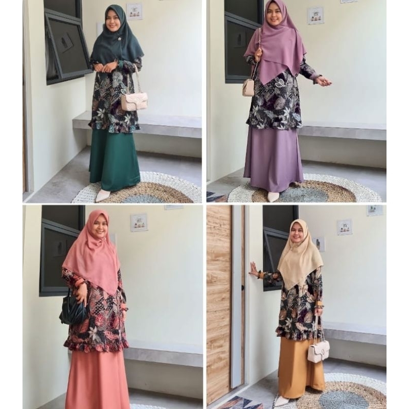Laras Gamis Tapi Seperti Atasan Batik Set Rok Toyobo | Gamis Kurung Batik