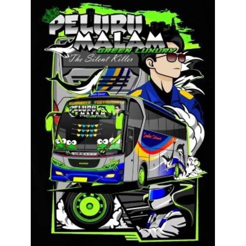 5 stiker bus sugeng rahayu peluru malam , grosir sticker