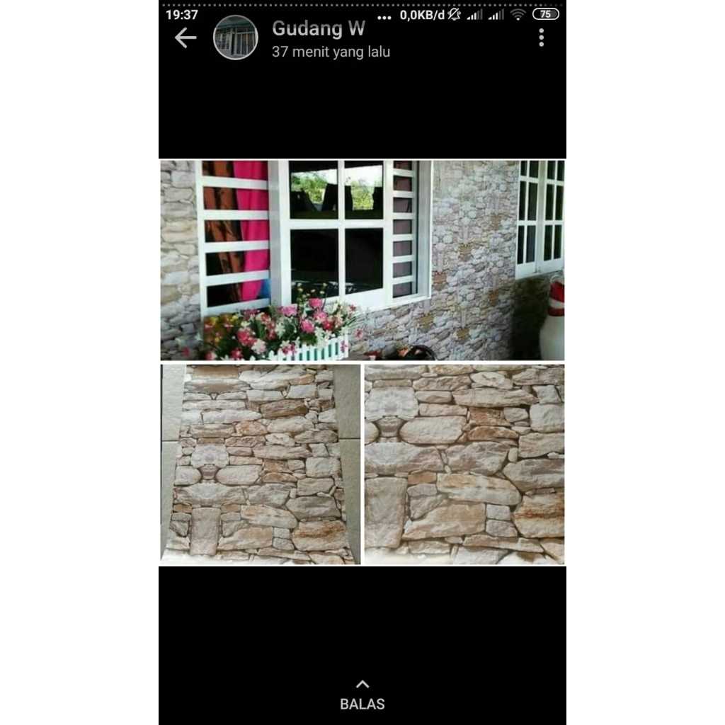 Wallpaper dinding motif batu alam