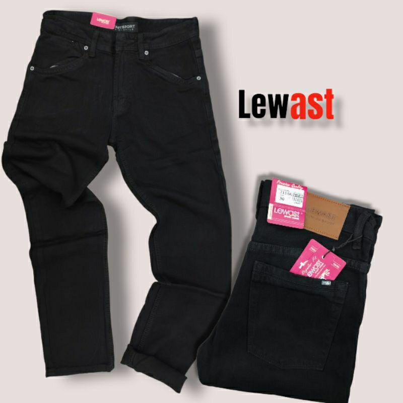 Celana LEWAST Premium Sport Soft Jeans Original Reguler Fit Size 28-38