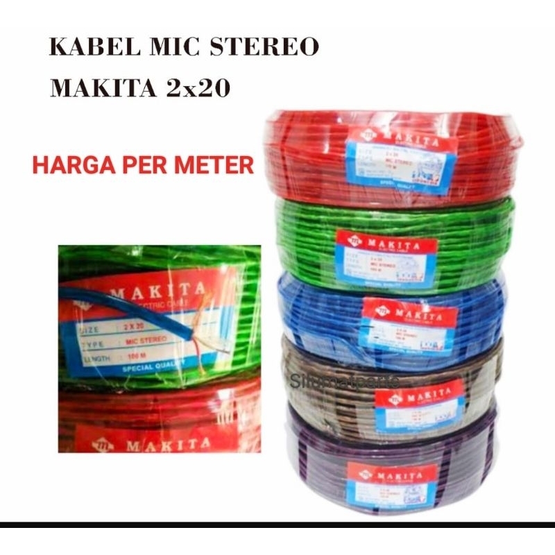 Kabel mic Stereo Meteran Makita / KABEL MICROPHONE STEREO TRANSPARAN / KABEL AUDIO / KABEL MIC STERE