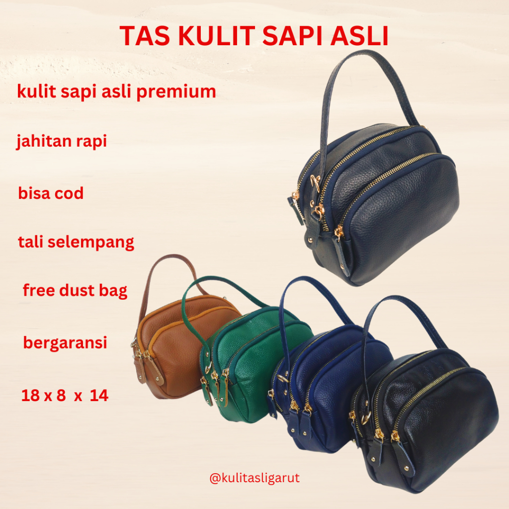 Tas wanita kulit asli garut tas selempang wanita tas masuk hp dan dompet asli kulit sapi original 10