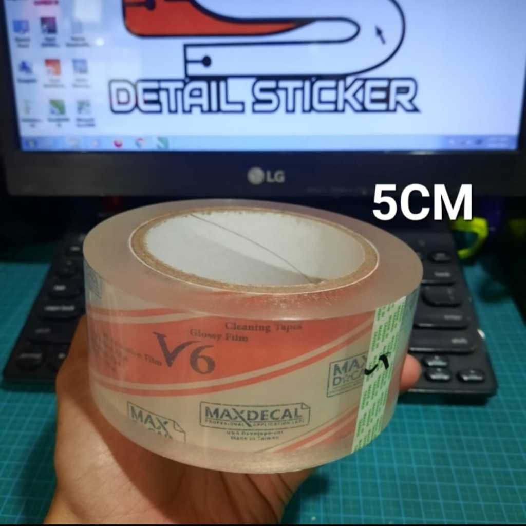 

HJK 5CM Masking Tape MAXDECAL Transfer Tape Laminasi Cutting Sticker Maxdecal 5CM