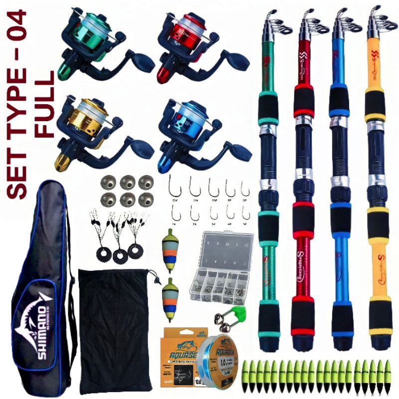 SET Pancing Japan Style 1.8m Design Elegan - Joran Reel Senar Stopper Kail Pelampung Tas Koja Timah 