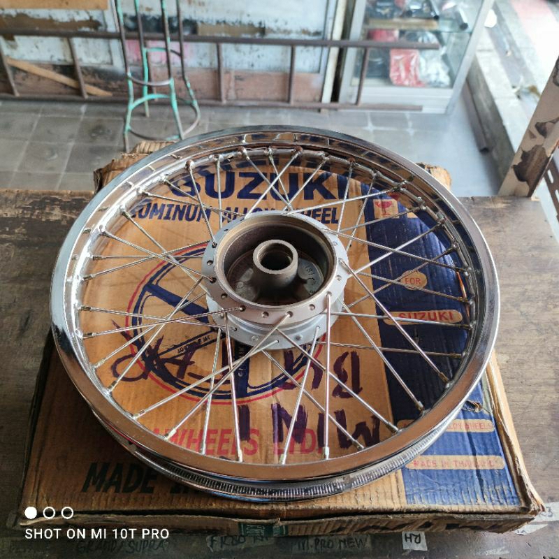 Tromol Belakang Set Plus Velg Suzuki RC80 RC100 Spirit DK Bravo RC110 Crystal Tornado GX GS Silver O