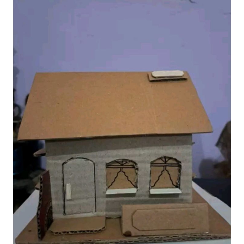 

prakarya kardus rumah 118, kerajinan tangan, tugas sekolah P17xL13xT13
