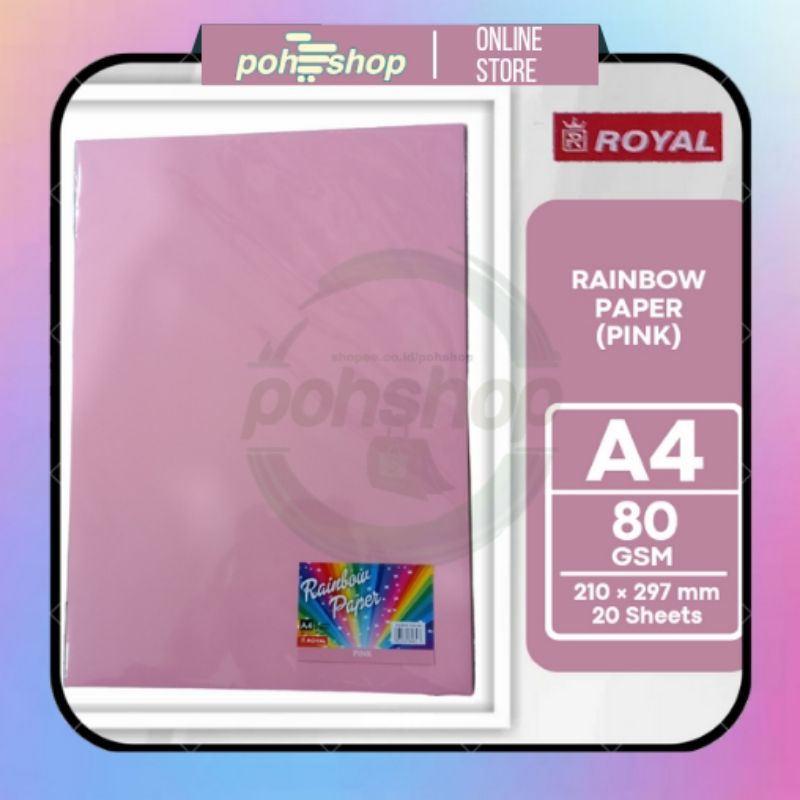 

Royal Rainbow Paper (Pink) A4-20s