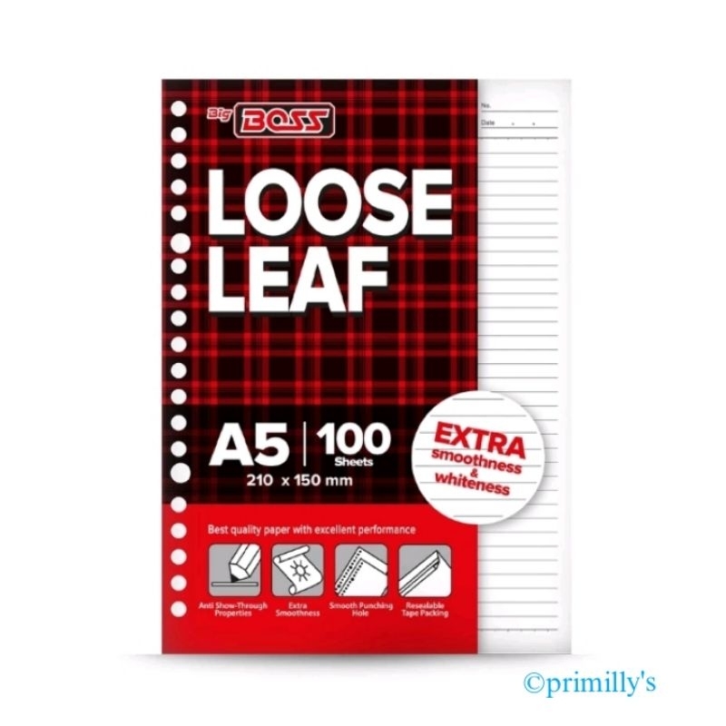 

BigBoss Loose Leaf A5 Bergaris 100 Lembar BBO LL 100 A5