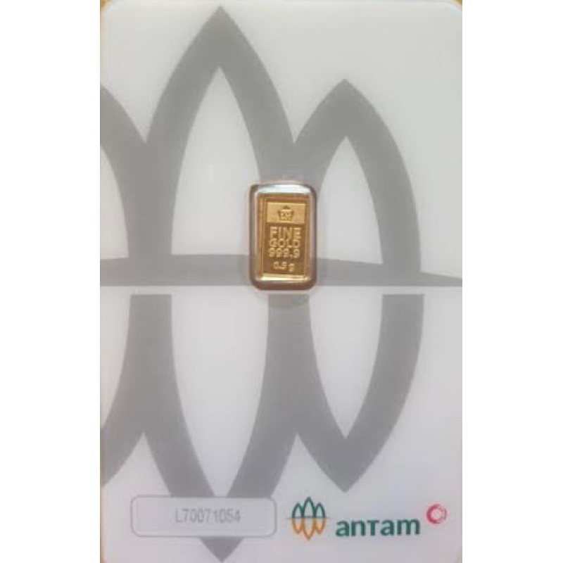 Mas Antam press 0.5 gr logam mulia antam perhiasan cantik wanita 100% real