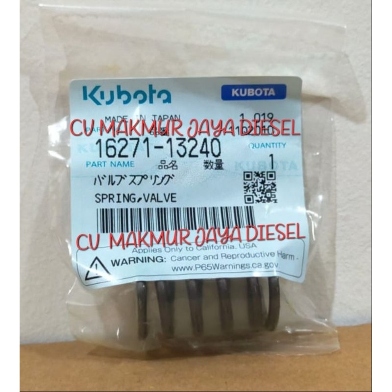 Spring Valve/Per Klep V1505 16271-13240 Kubota