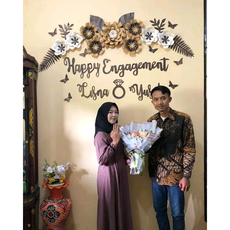 Dekorasi Bunga Kertas untuk Latar Belakang Acara Pernikahan Lamaran Aqiqah Tedak Siten Anniversary U