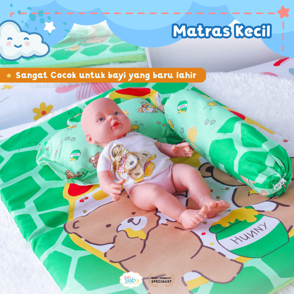 Premium Kasur Bayi Set Besar Bantal 2 Guling Free Bantal 2 Guling Tas Mika