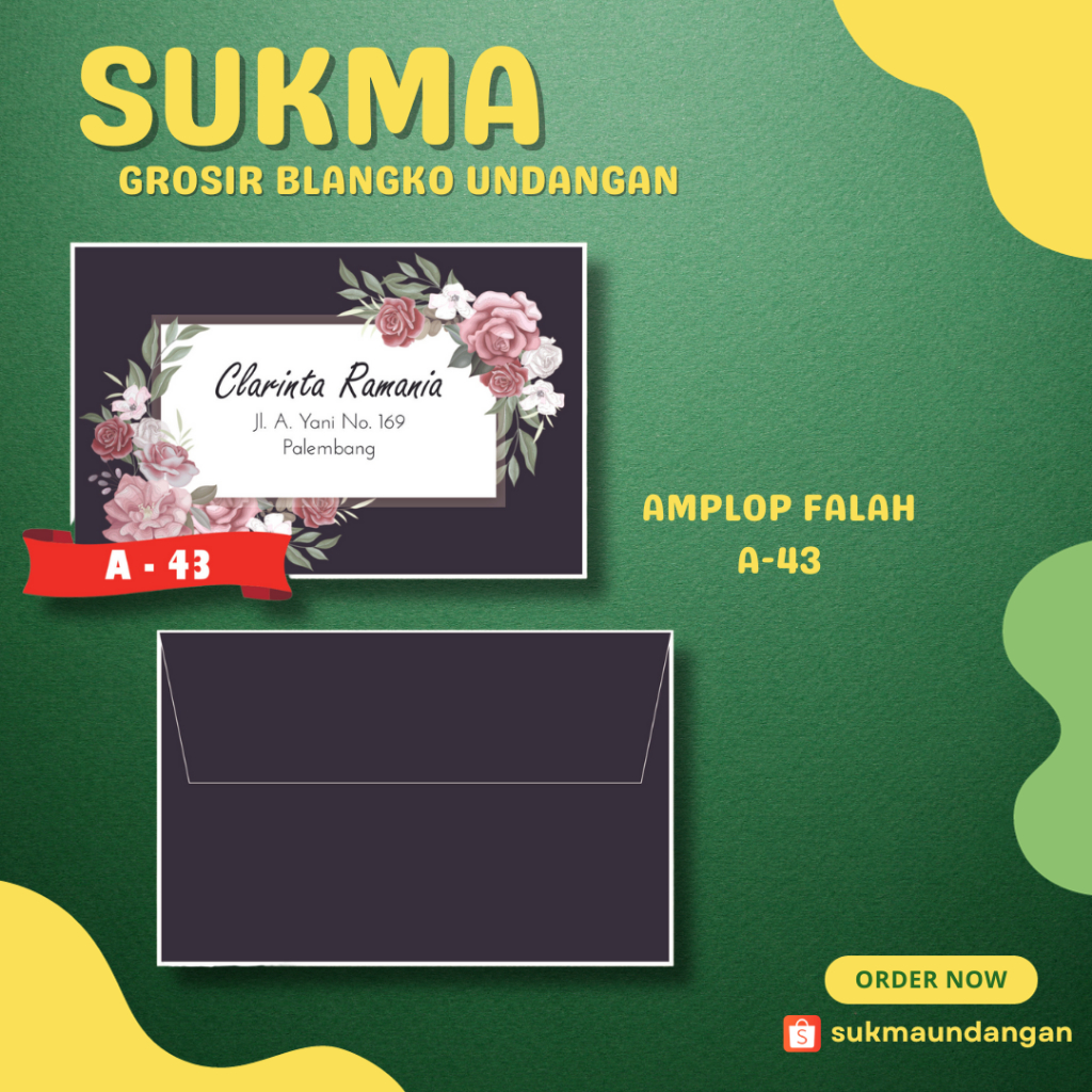 

AMPLOP KONDANGAN NIKAH MURAH FALAH A 43 50 PCS UKURAN KECIL | SUKMA UNDANGAN