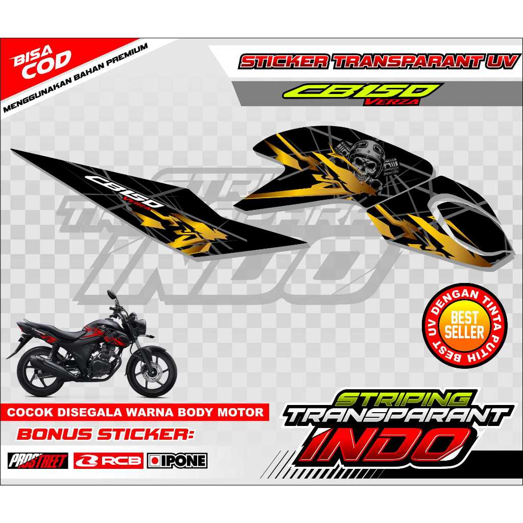 STRIPING VARIASI MOTOR HONDA CB 150 VERZA / STICKER LIST VARIASI MOTOR CB 150 VERZA