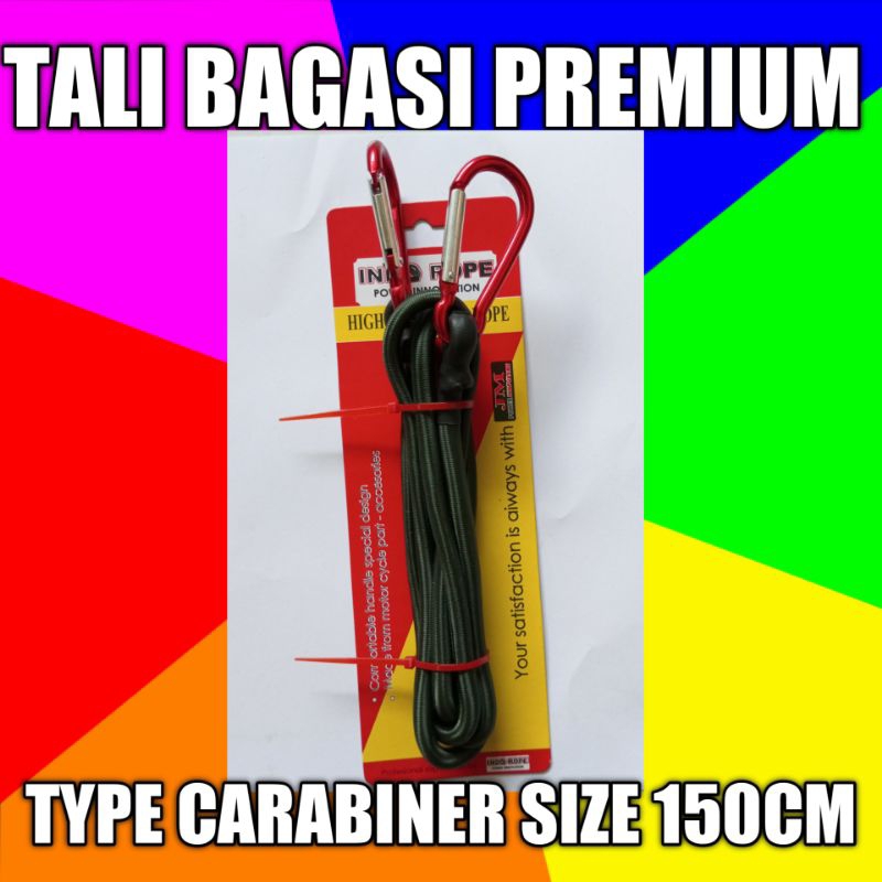 Tali Bagasi Premium Carabiner 150cm/Tali Barang Carabiner 150cm