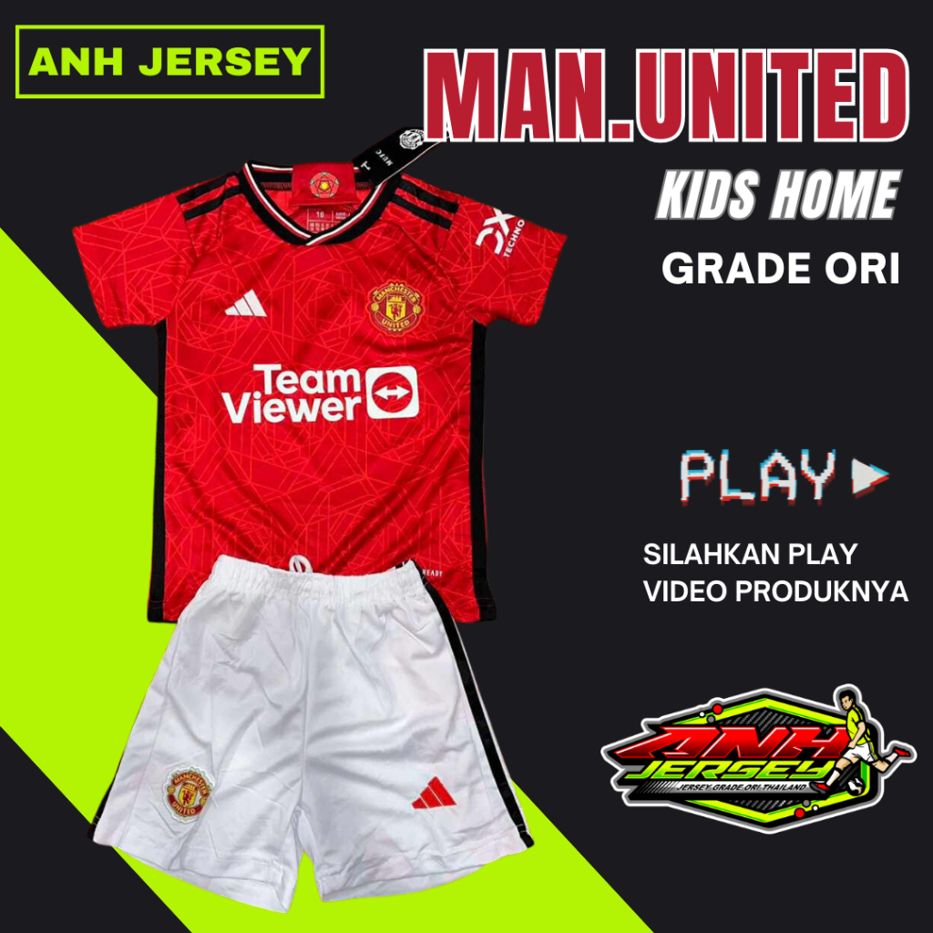 JERSEY KIDS ANAK IMPORT (MU) HOME AWAY 3RD 2022 2023 2024
