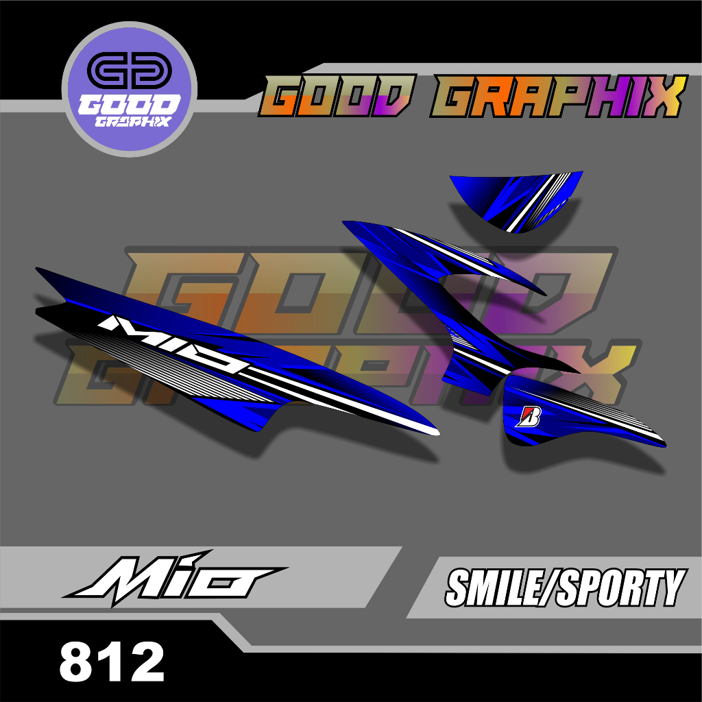 STIKER STRIPING VARIASI MOTOR MIO SMILE/SPORTY - STYLE KEREN BODY SIMPLE