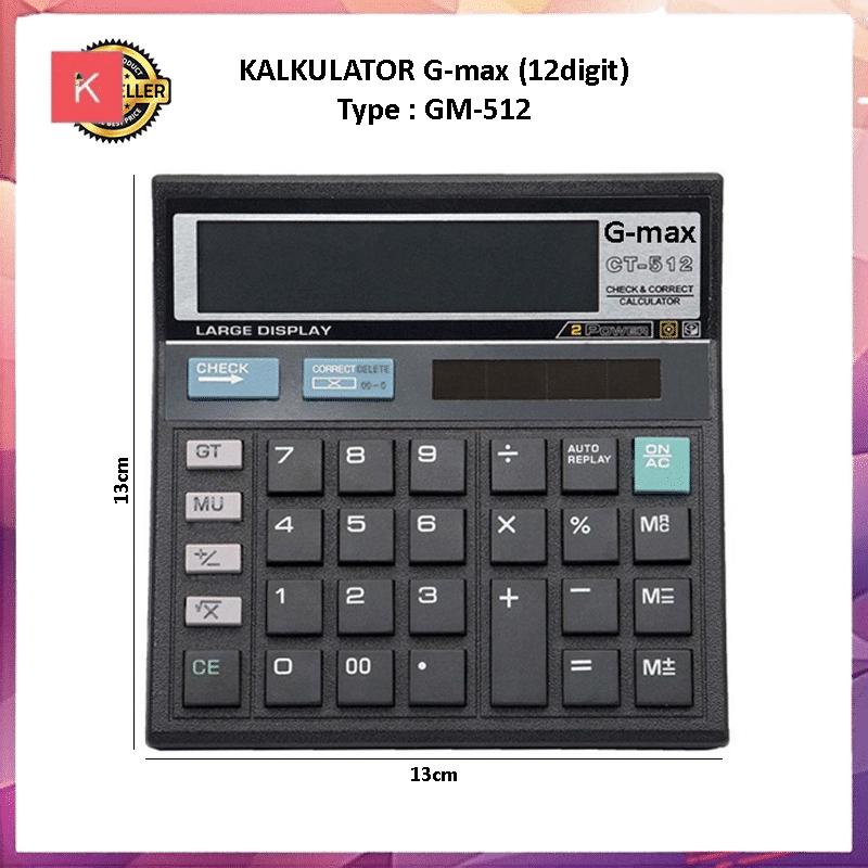 

ANG KALKULATOR G-max GM-512 12Digit ANGKA / CALCULATOR DIGITAL