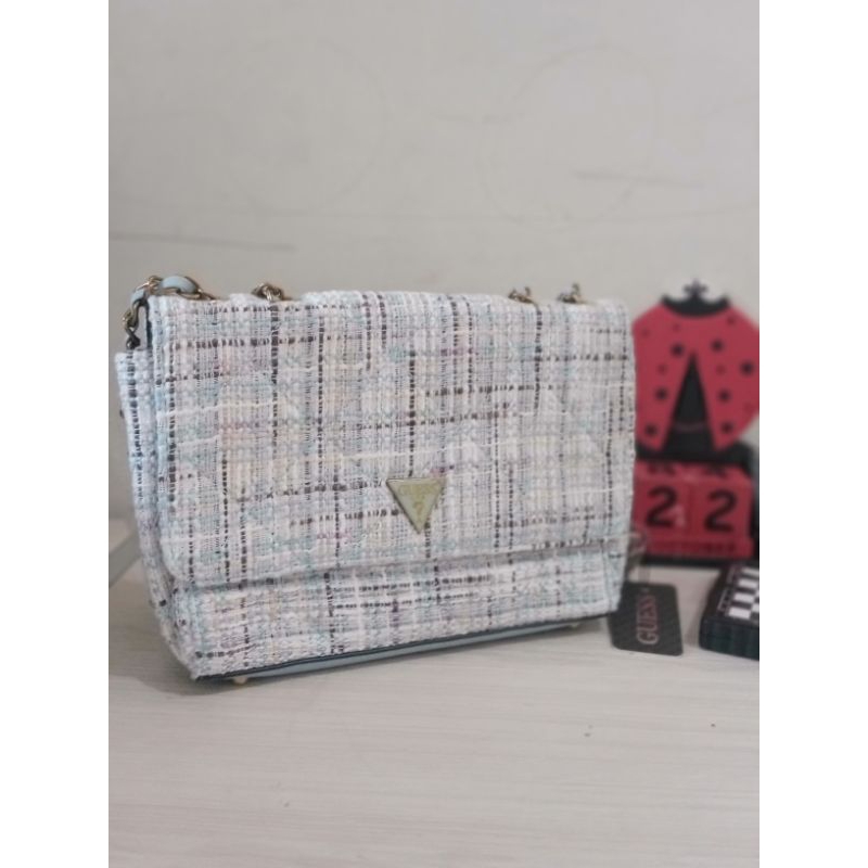 Tas Guess Tweed Sling Shoulder Bag / Tas Cantik limited