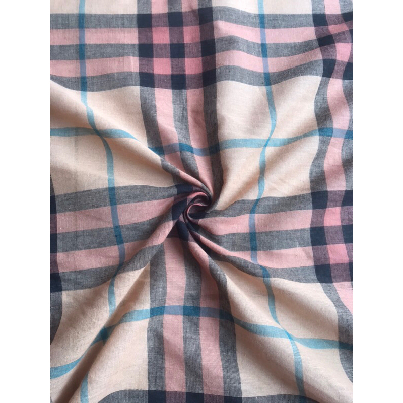 Kain Katun LINEN PARIS KOTAK Premium|| Cotton Linen 0,5m murah