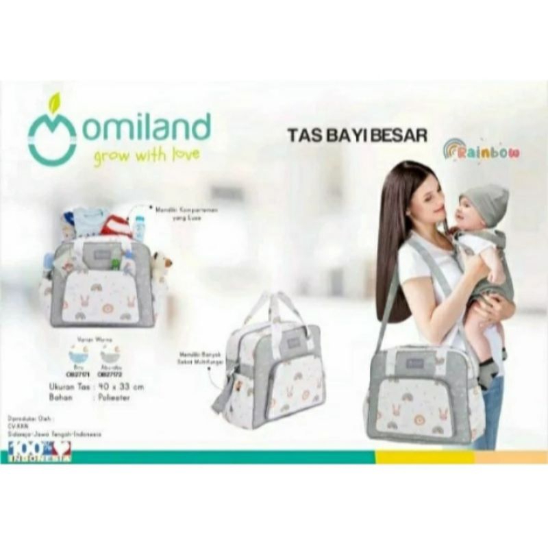 Omiland tas bayi besar rainbow dan alpaca | tas perlengkapan bayi
