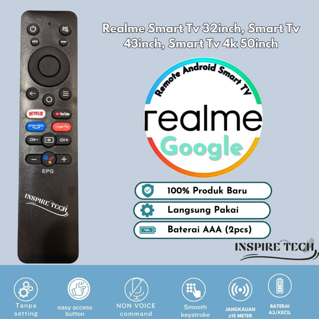 Remot Remote Realme Smart TV Android G00gle Non voice assistant