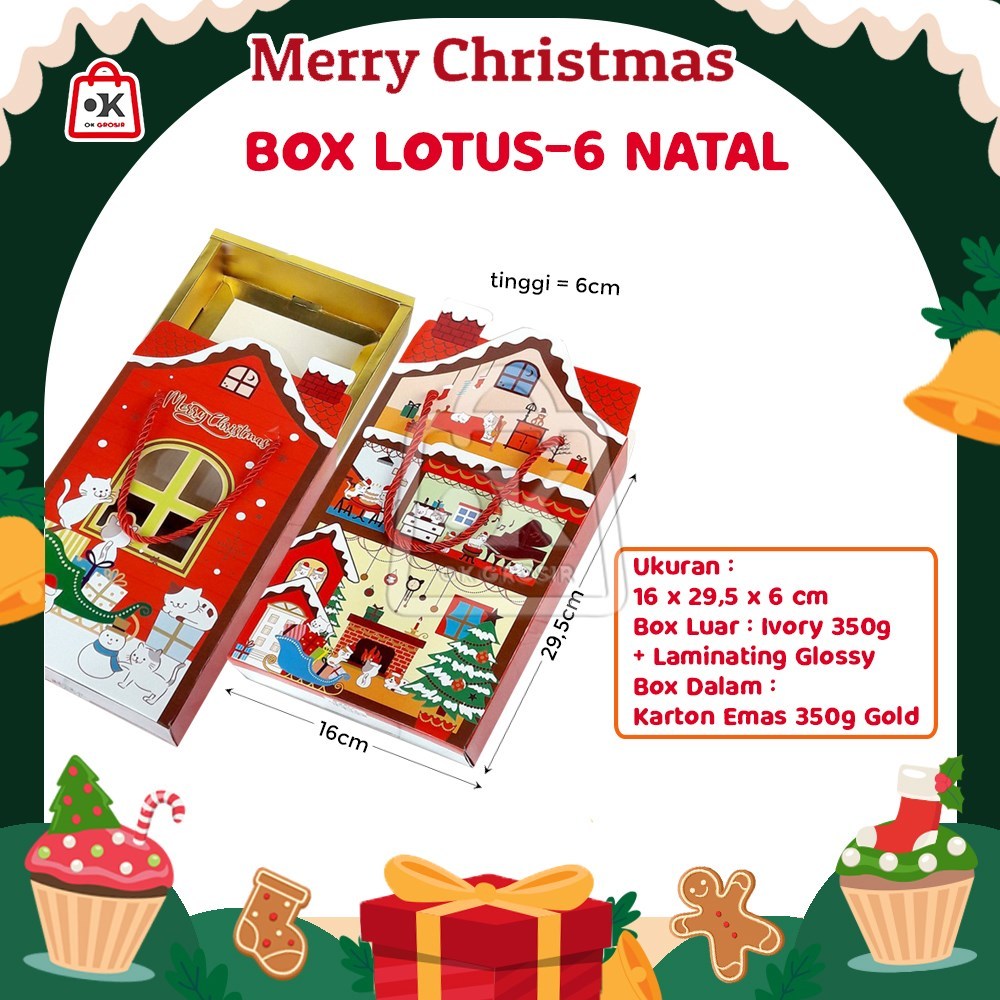 

Box Natal LOTUS MERAH / Dus Natal Kado Box Kue Christmas (1 pcs)