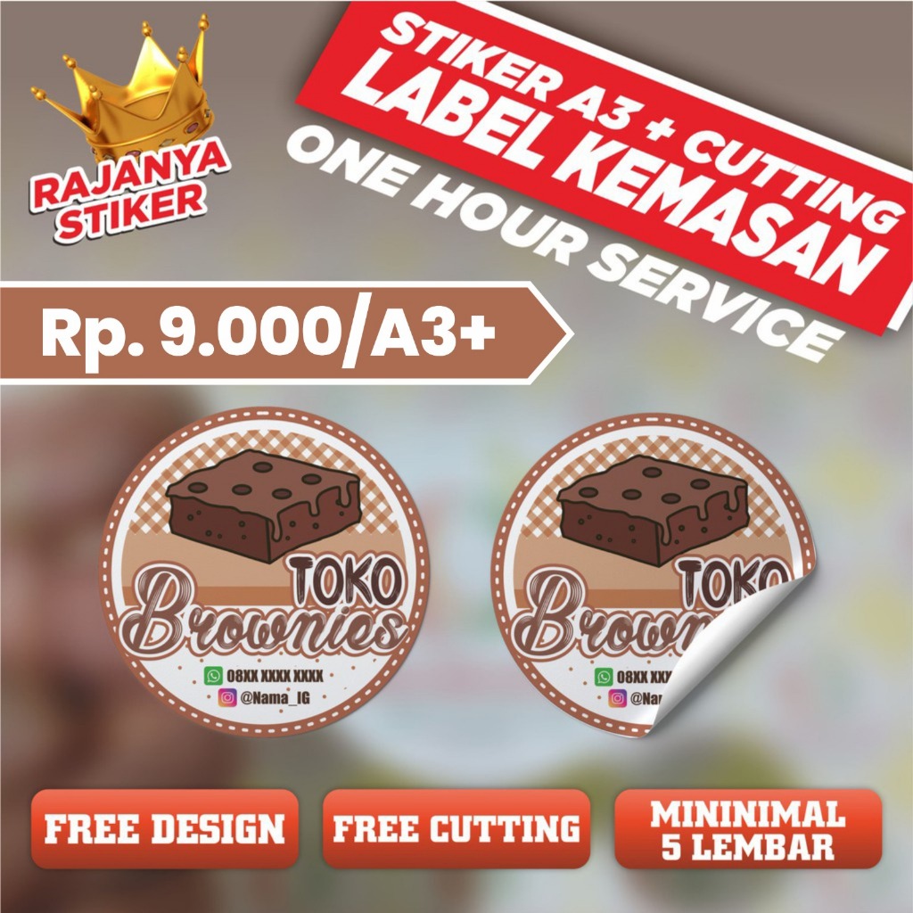 

6 Cetak Stiker Label CUSTOM CUTTING Olshop Kue Bakery Kemasan Produk Stiker Bulat / oval / kotak6-9