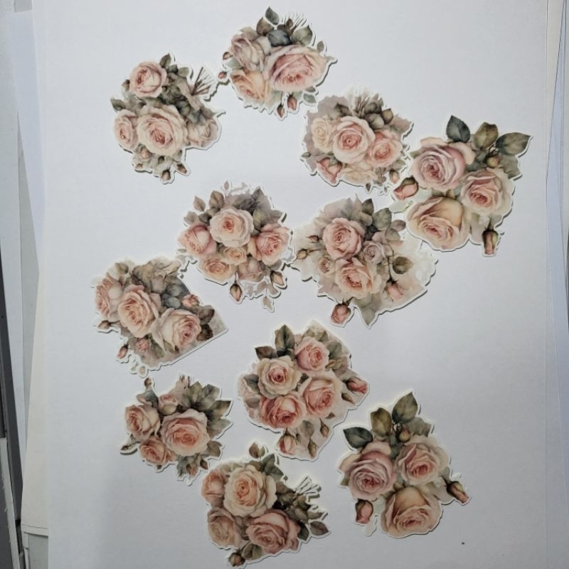

11pcs bunga Rose peach Vintage