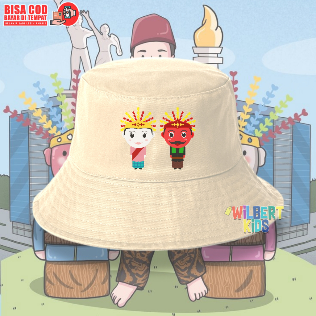 Topi Bucket Anak Ondel Ondel / Topi Anak Ondel Ondel