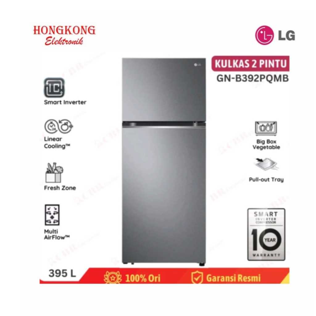 LG Kulkas 2 Pintu 395L Smart Inverter GN-B392PQMB