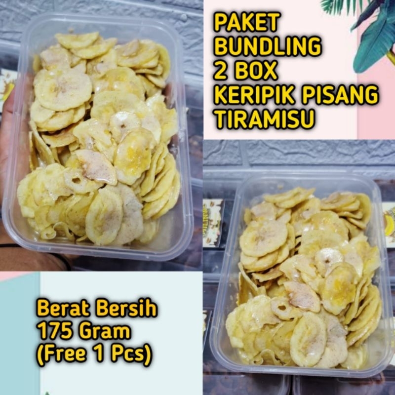 

Paket Bundling| Keripik PISANG COKLAT Lumer Rasa Tiramisu 2 Box | Keripik PISANG COKLAT Lumer / Banana Chips (Free 1 Pcs)