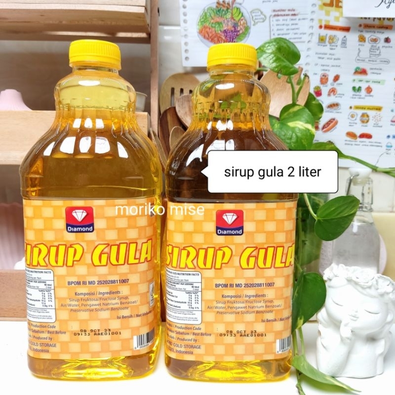 

sirup gula 2 liter diamond / simple syrup fructose syrup / sirup fruktosa gula buah / gula singkong / gulakong / gula cair diamond 2 liter