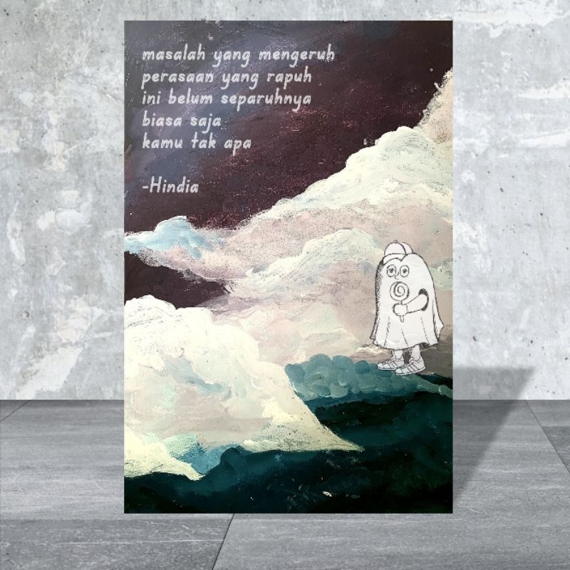 lukisan wallpaper hiasan dinding abstrak lukis asli