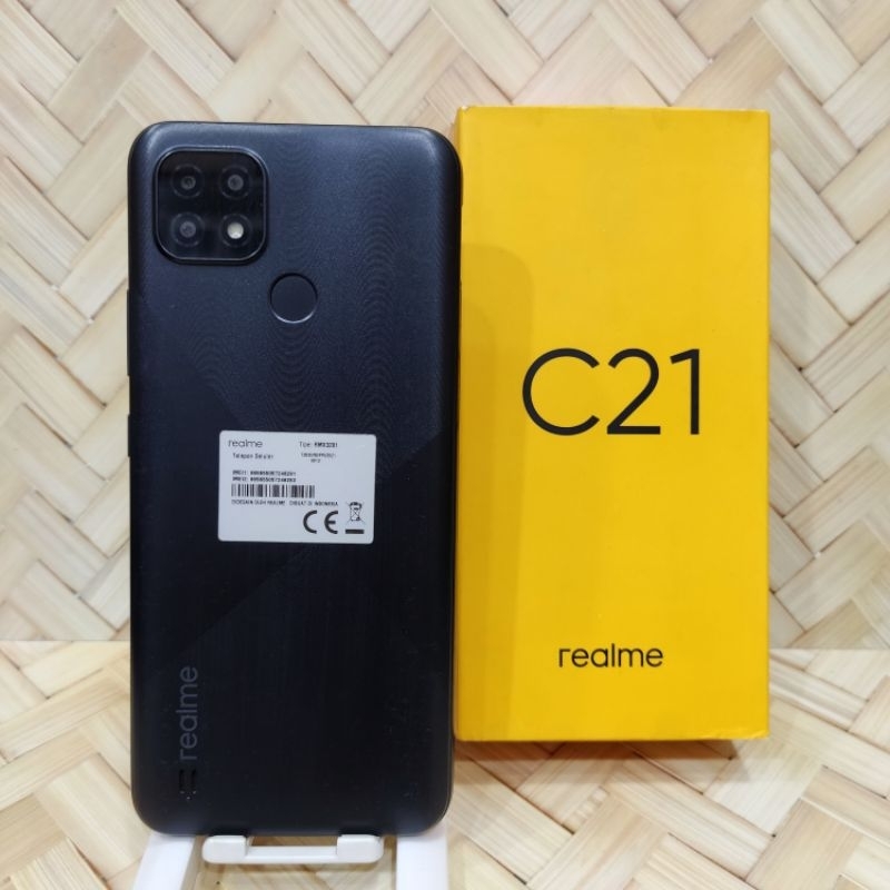 Realme C21 4/64 3/32 Gb Handphone Second Seken Bekas Fullset Batangan Original