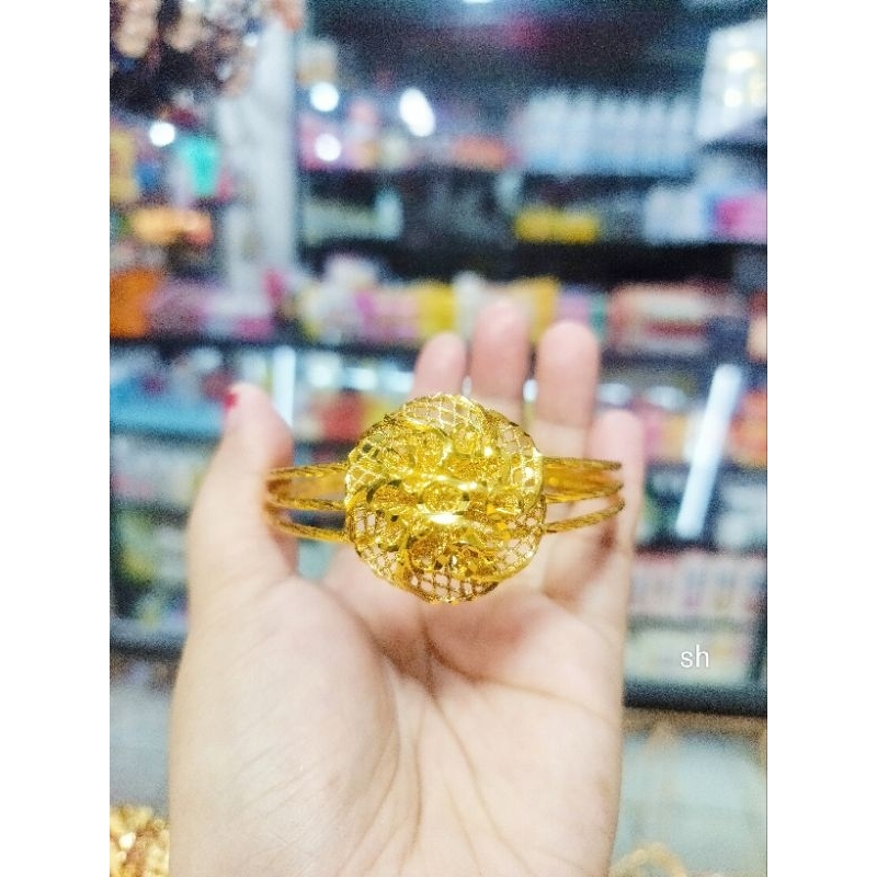 Gelang Mawar lapis emas perempuan bisa adjust
