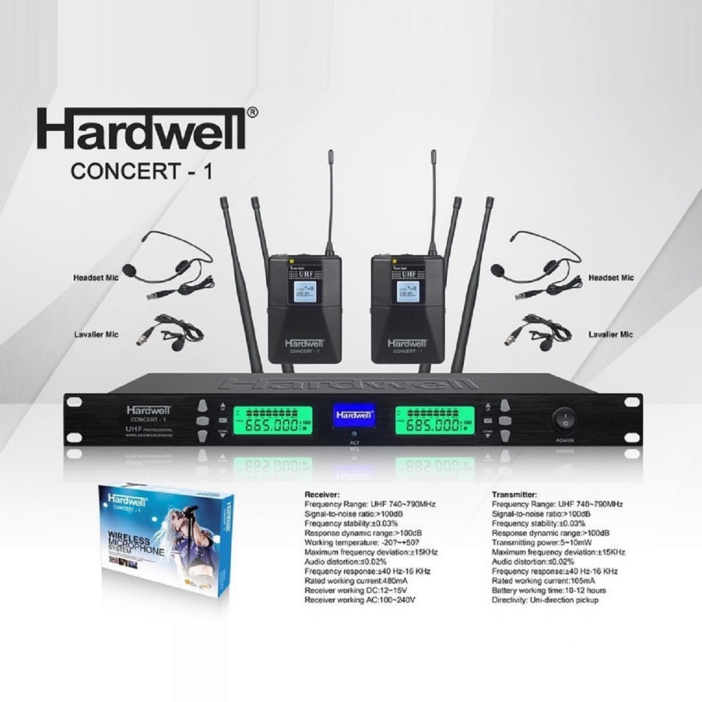 Mic Wireless Hardwell Concert 1 Concert1 Clip On 2 Headset 2 Clip On