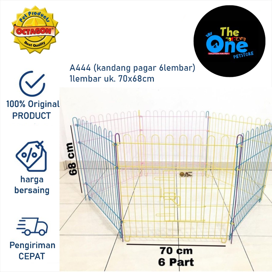 Kandang Pagar Anjing Kucing Kelinci Octagon A444 Uk Besar Kualitas Imp