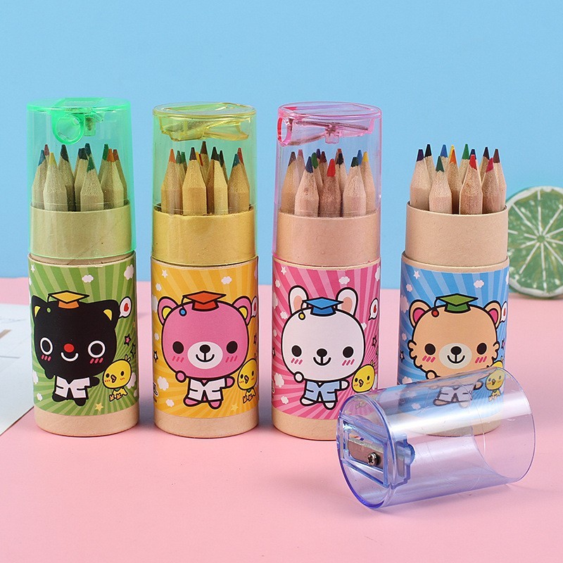 

Pensil Warna 12 Pcs Menulis Menggambar Melukis Serutan Rautan Pensil Tabung