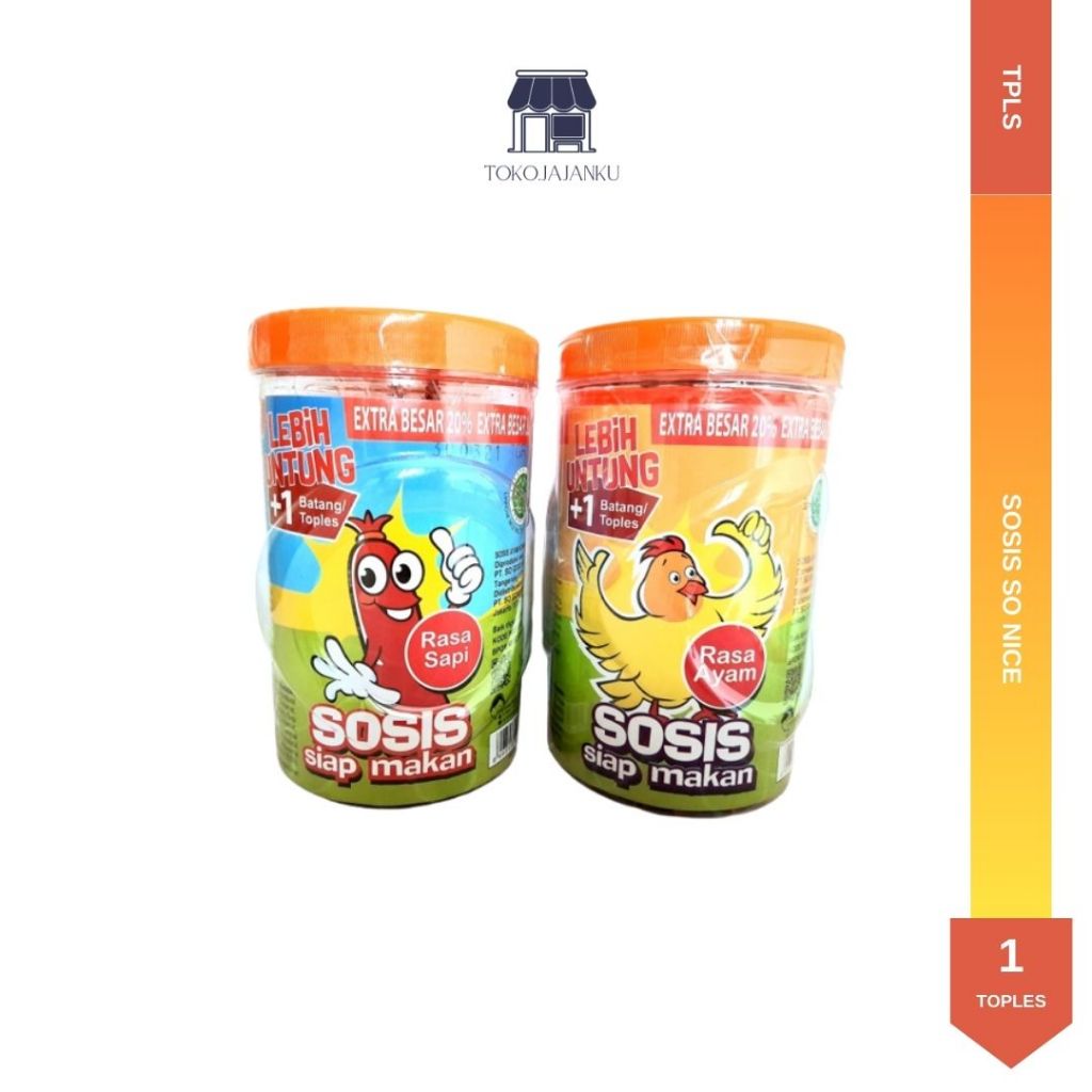 

SO NICE SOSIS AYAM SAPI SIAP MAKAN 1 Toples isi 24
