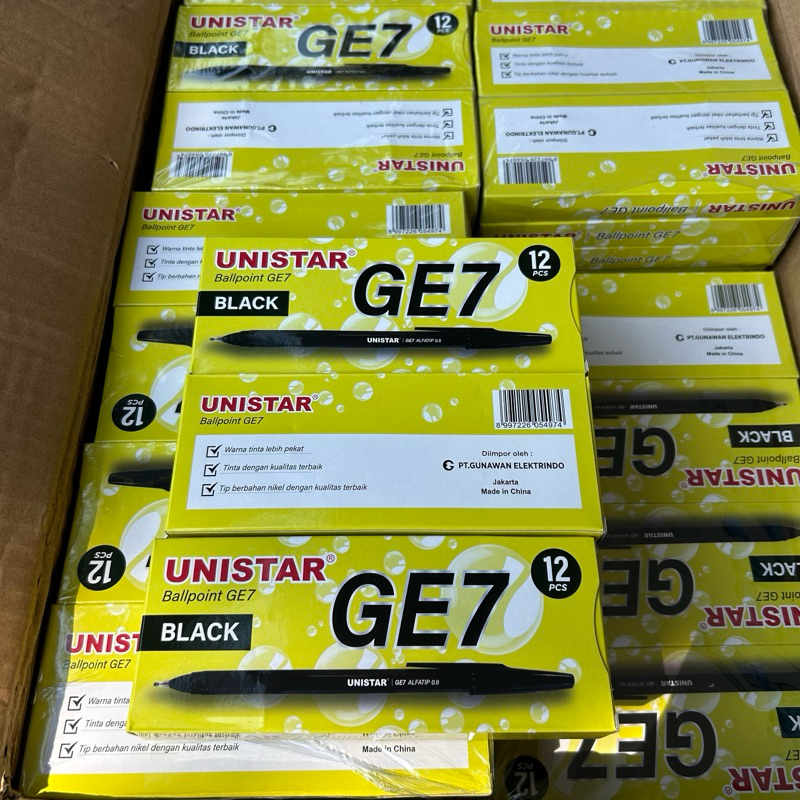 

(ISI 12PCS) UNISTAR BOLPEN HITAM GE7