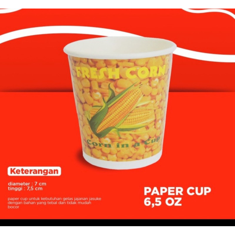 paper cup jagung 6,5 oz gelas jasuke starindo