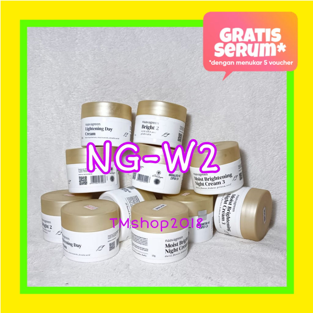 Krim Malam Naavagreen NG W2 Whitening Night Cream 10 gram W2 by dr Fredi Setyawan Original Skincare 