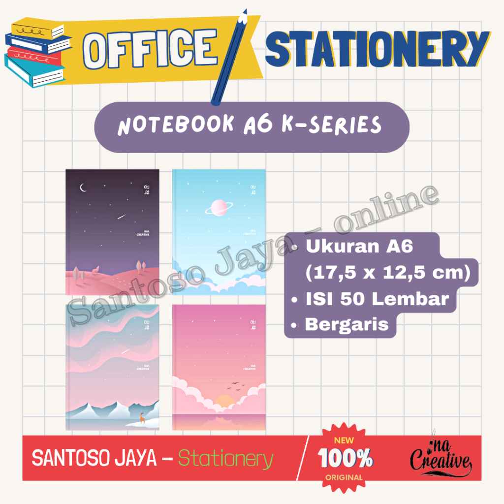 

Notebook A6 K-Series INA CREATIVE - Softcover A-6 Bergaris