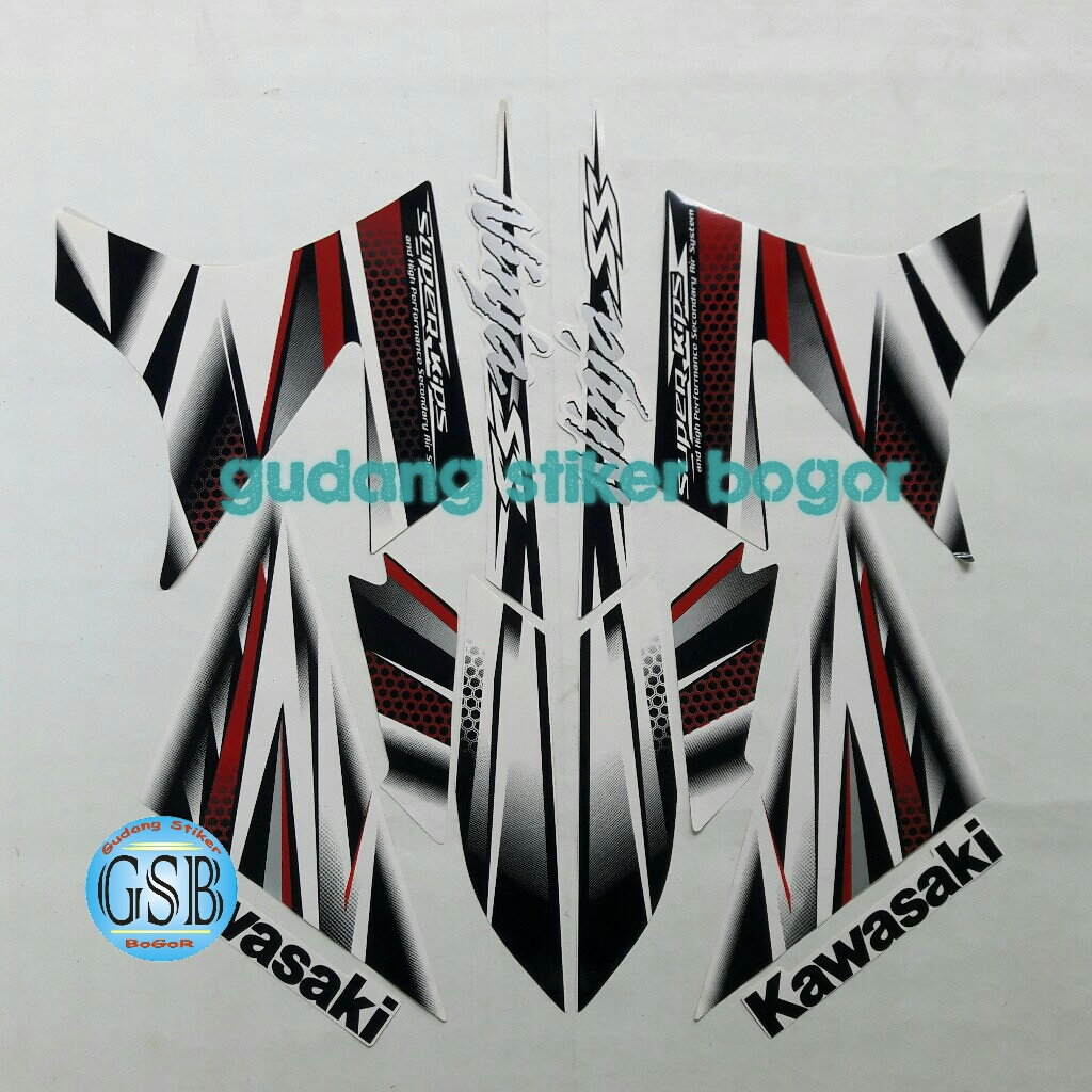 STIKER STRIPING MOTOR NINJA SS 2014 PUTIH