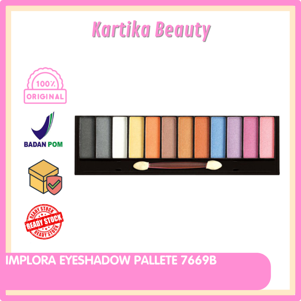 PALET IMPLORA EYESHADOW PALET 7669B PERSEGI EYE SHADOW PALET MURAH IMPLORA PALET MAKEUP EYE SEDOW PA