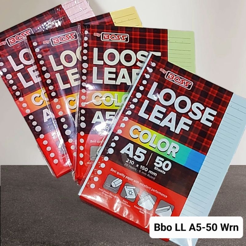 

Loose Leaf Big Boss A5-50 Warna Merah/Kuning/Hijau/Biru