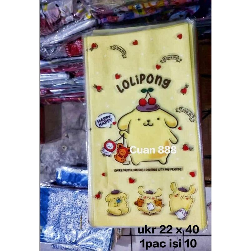 

OPP Ulta 22x40 10lembar Plastik Ulang Tahun Souvenir Snack Karakter Pompompurin